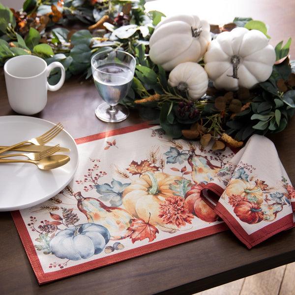 Elrene Botanical Harvest Pumpkin Engineered Placemats Set Of 4