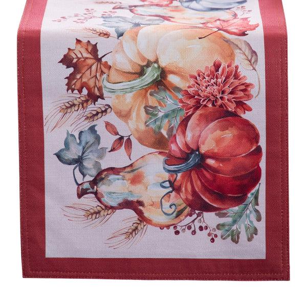Elrene Botanical Harvest Pumpkin Engineered Table Runner