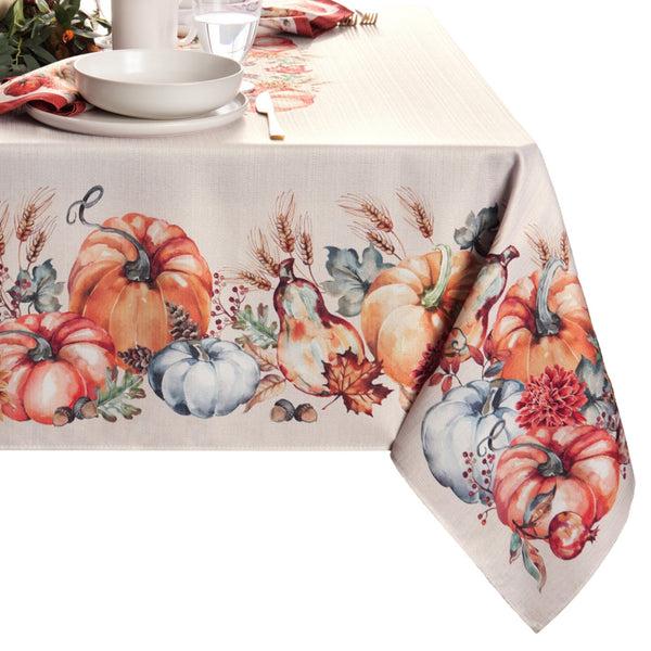 Elrene Botanical Harvest Pumpkin Engineered Tablecloth