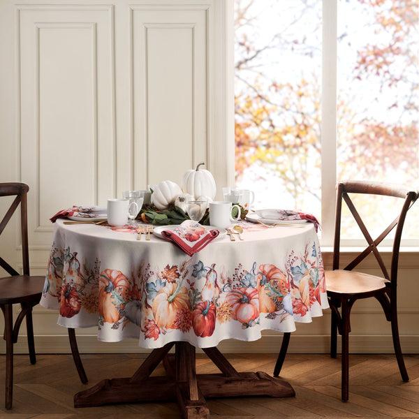 Elrene Botanical Harvest Pumpkin Engineered Tablecloth