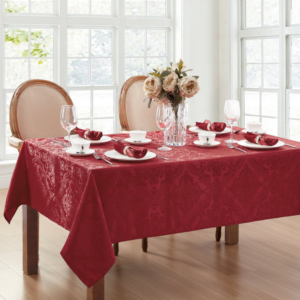 Elrene Caiden Elegance Damask Water And Stain Resistant Tablecloth