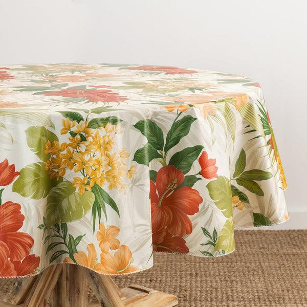 Elrene Callisto Tropical Floral Printed Vinyl Indoor/Outdoor Tablecloth