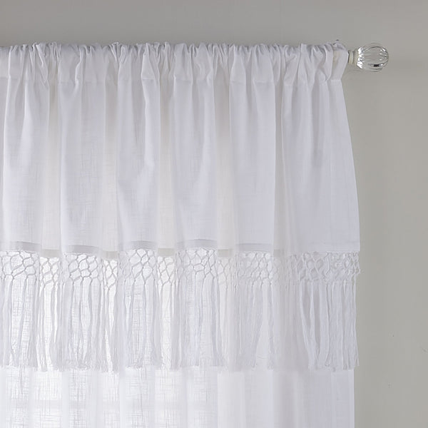 Elrene Calypso Macramé Tassel Semi Sheer Window Curtain