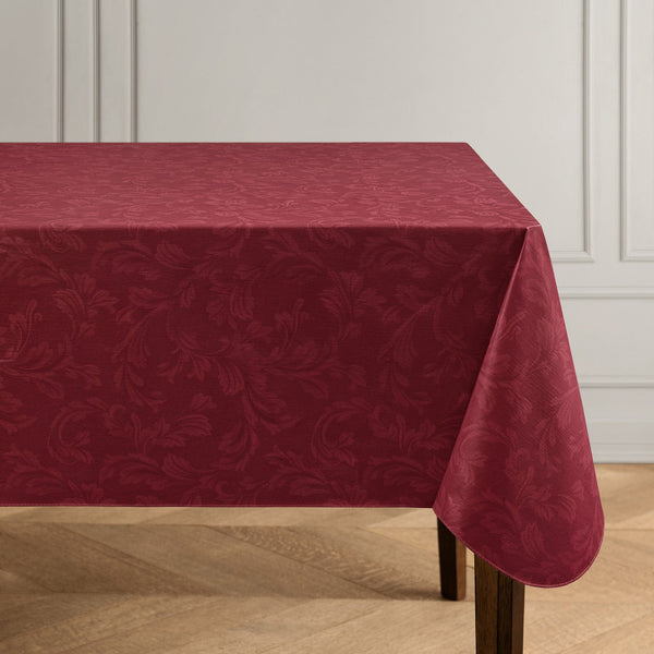 Elrene Camile Floral Scroll Damask Pattern Vinyl Indoor/Outdoor Tablecloth