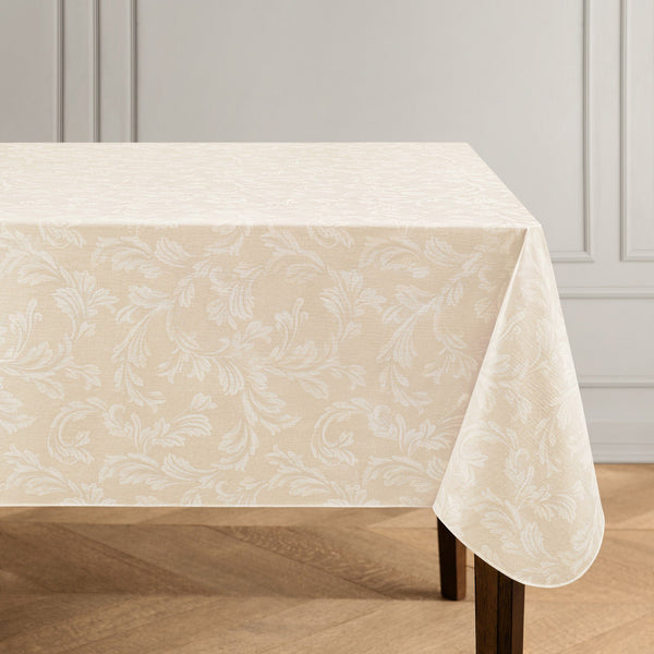elrene Camile Floral Scroll Damask Pattern Vinyl Indoor/Outdoor Tablecloth
