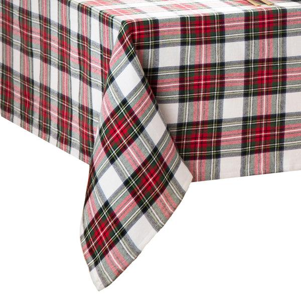 Elrene Christmas Classic Holiday Plaid Cotton Tablecloth