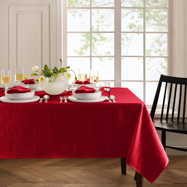 Elrene Continental Solid Texture Water And Stain Resistant Tablecloth