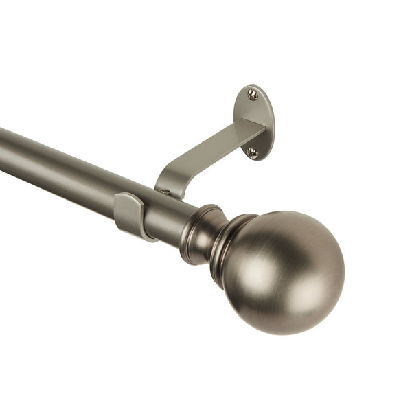 elrene Cordelia 1" Window Drapery Single Curtain Rod With Globe Ball Finial
