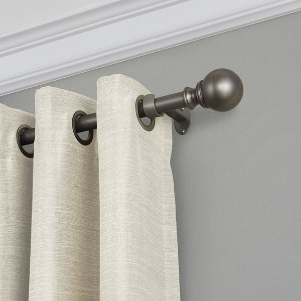 elrene Cordelia 1" Window Drapery Single Curtain Rod With Globe Ball Finial