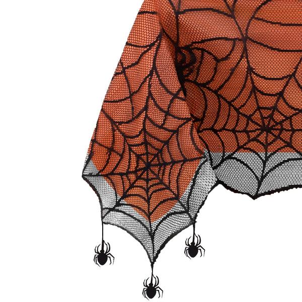 Elrene Crawling Halloween Spider Lace Lined Tablecloth