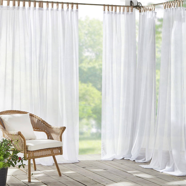 elrene Darien Solid Indoor/Outdoor Sheer Tab Top Window Curtain Panel