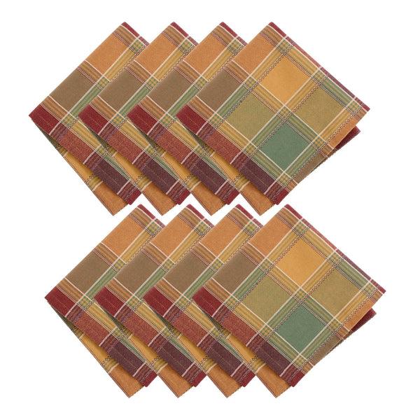 elrene Autumn Acres Plaid Napkins Set of 8