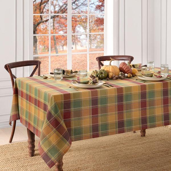 elrene Autumn Acres Plaid Tablecloth