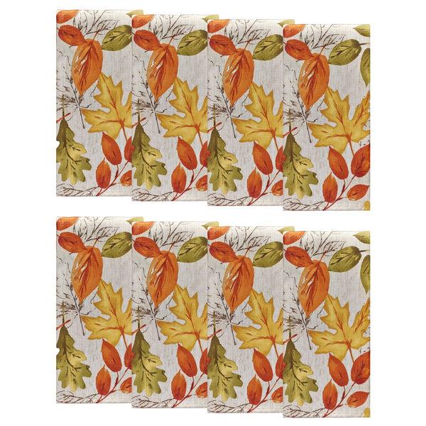 elrene Autumn Leaves Fall Printed Napkins Set of 8