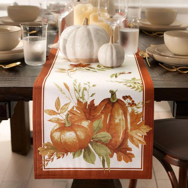 elrene Autumn Pumpkin Grove Fall Table Runner
