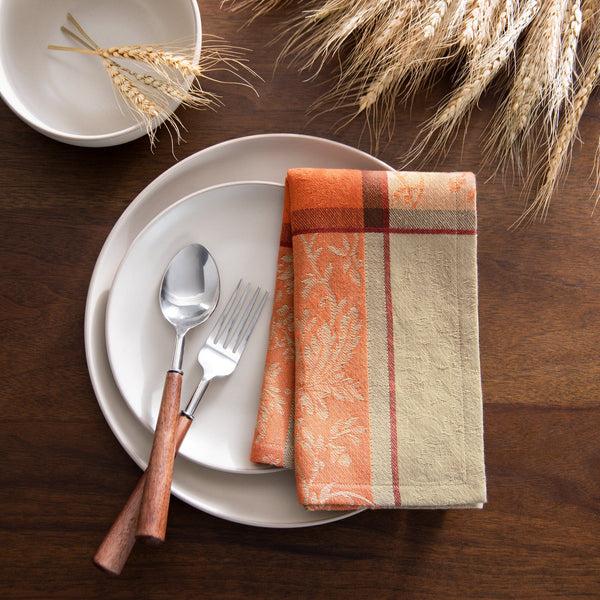 Elrene Autumnal Harvest Jacquard Napkins Set Of 8