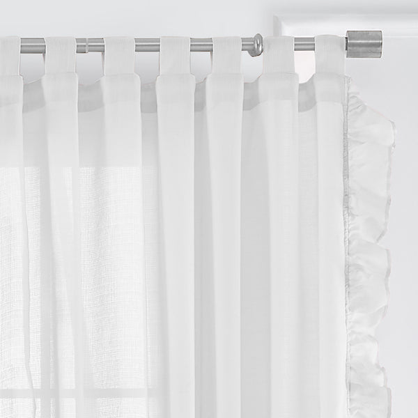 Elrene Bella Tab-Top Ruffle Sheer Window Curtain