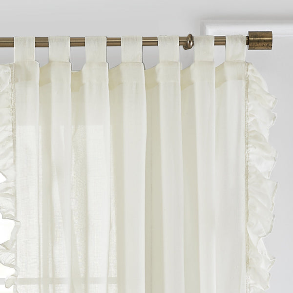Elrene Bella Tab-Top Ruffle Sheer Window Curtain