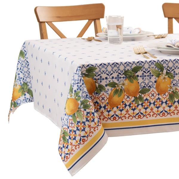 Elrene Capri Lemon Double Border Tablecloth