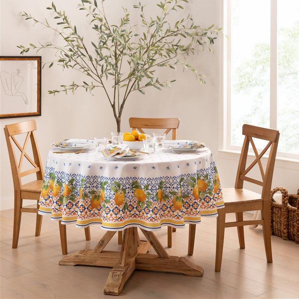 Elrene Capri Lemon Double Border Tablecloth