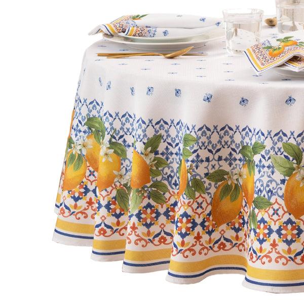 Elrene Capri Lemon Double Border Tablecloth