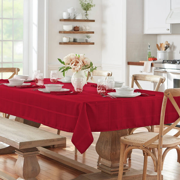 Elrene Elegance Plaid Jacquard Tablecloth