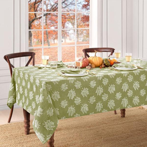 Elrene Falling Leaves Jacquard Tablecloth