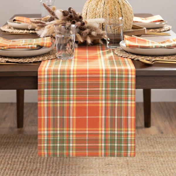 elrene Hawley Plaid Harvest Cotton Table Runner