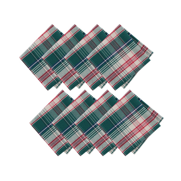 elrene Holiday Fireside Plaid Napkins Set of 8