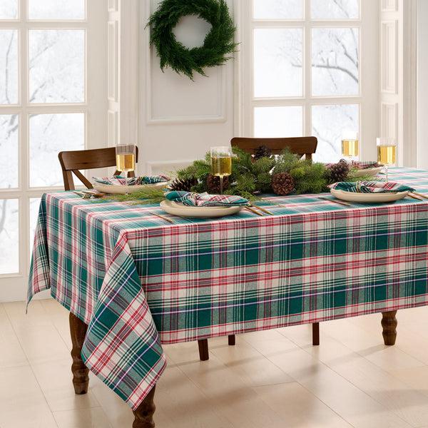 elrene Holiday Fireside Plaid Tablecloth