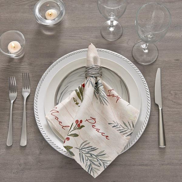 Elrene Holiday Tree Trimmings Napkins Set Of 4