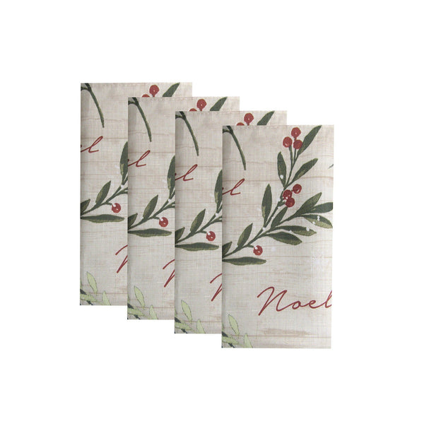 elrene Holiday Tree Trimmings Napkins Set of 4
