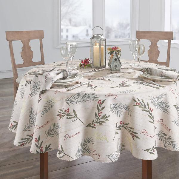 Elrene Holiday Tree Trimmings Tablecloth