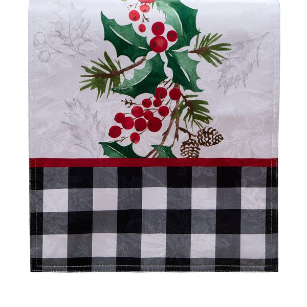 Elrene Holly Charm Holiday Fabric Table Runner