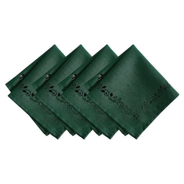 Elrene Holly Scroll Laser Cut Napkins Set Of 4