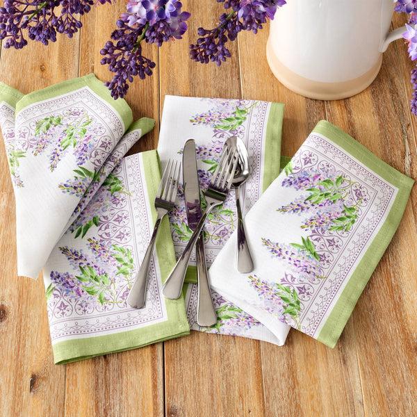 Elrene Lilac Garden Floral Dinner Napkins Set Of 4
