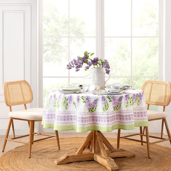 Elrene Lilac Garden Floral Tablecloth