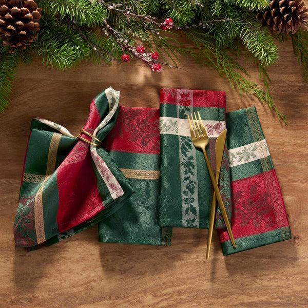 Elrene Merry And Festive Jacquard Napkins Set Of 4