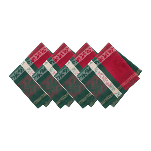 elrene Merry and Festive Jacquard Napkins Set of 4