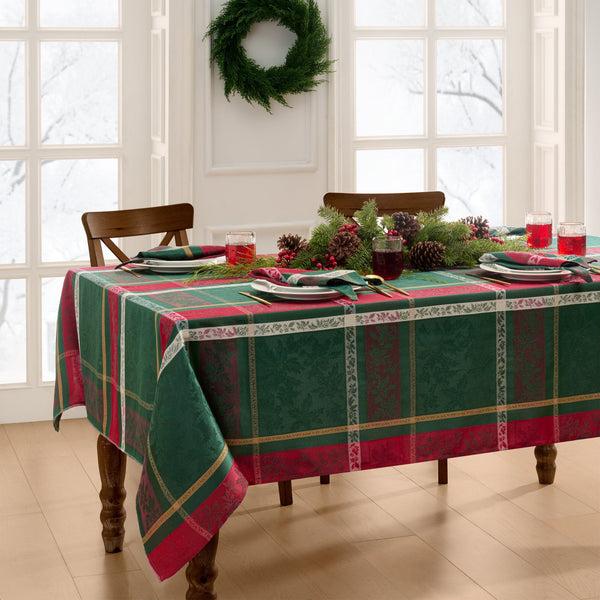 elrene Merry and Festive Jacquard Tablecloth