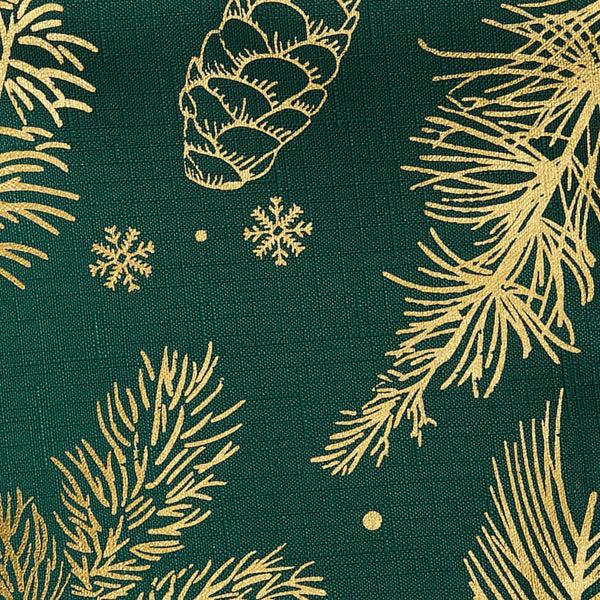 Elrene Pine Foil Fabric Holiday Tablecloth