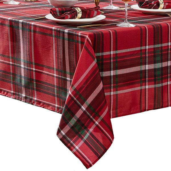 Elrene Pocono Plaid Holiday Fabric Tablecloth