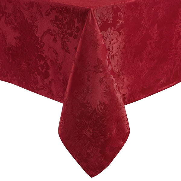 Elrene Poinsettia Elegance Jacquard Tablecloth