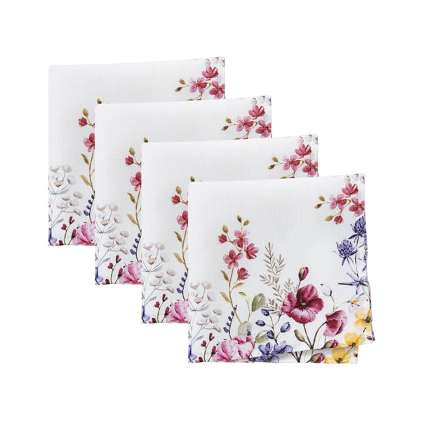 Elrene Poppy Wildflower Bordered Napkin Set Of 4