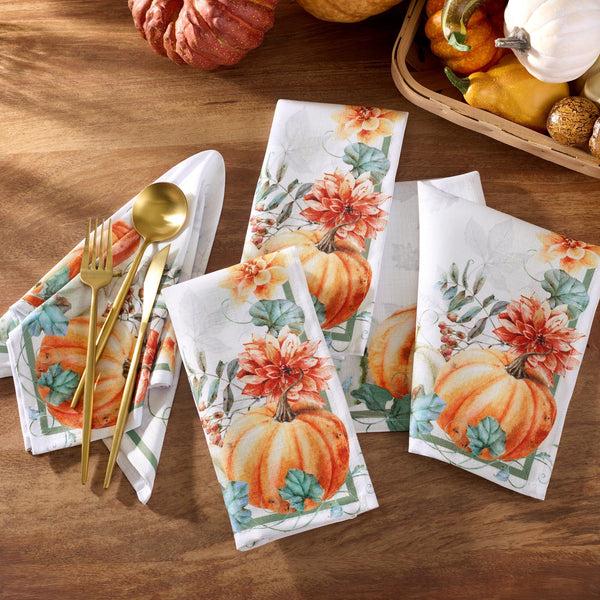 Elrene Pumpkin Harvest Vine Napkins Set Of 4