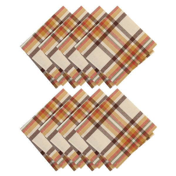Elrene Russet Harvest Woven Plaid Napkins Set Of 8