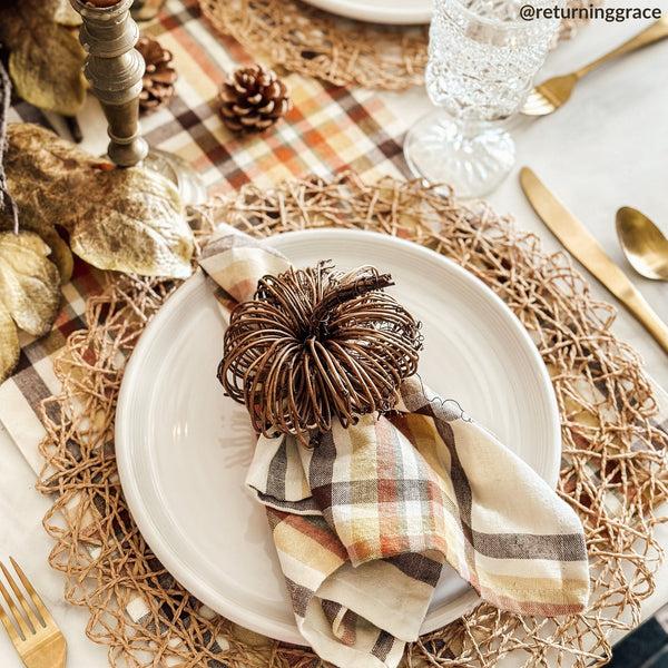 Elrene Russet Harvest Woven Plaid Table Runner