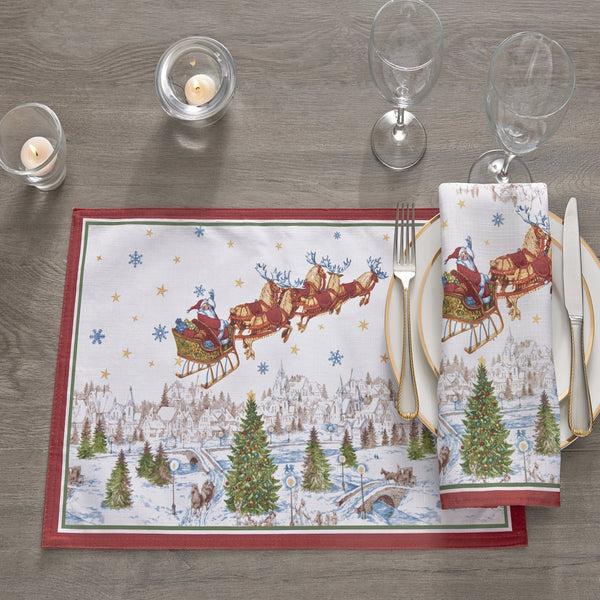 Elrene Santa’s Snowy Sleighride Napkins Set Of 4