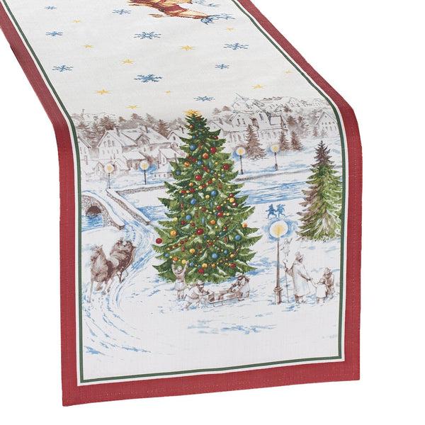 Elrene Santa’s Snowy Sleighride Table Runner