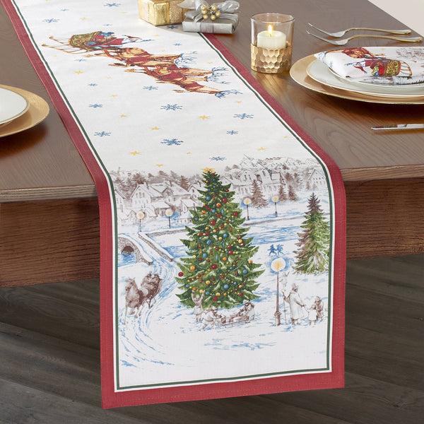 elrene Santa’s Snowy Sleighride Table Runner
